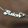 Silver Letter Pendant Silver letter pendant necklace detail