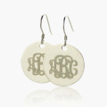 Disc Signet Monogrammed Earrings Personalised disc signet monogram earrings