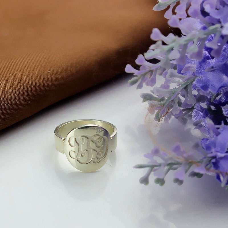 Silver Monogram Ring Silver monogram ring