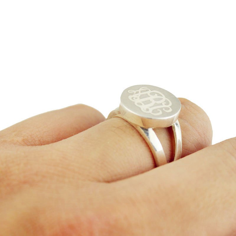 Silver Monogram Ring Silver monogram ring