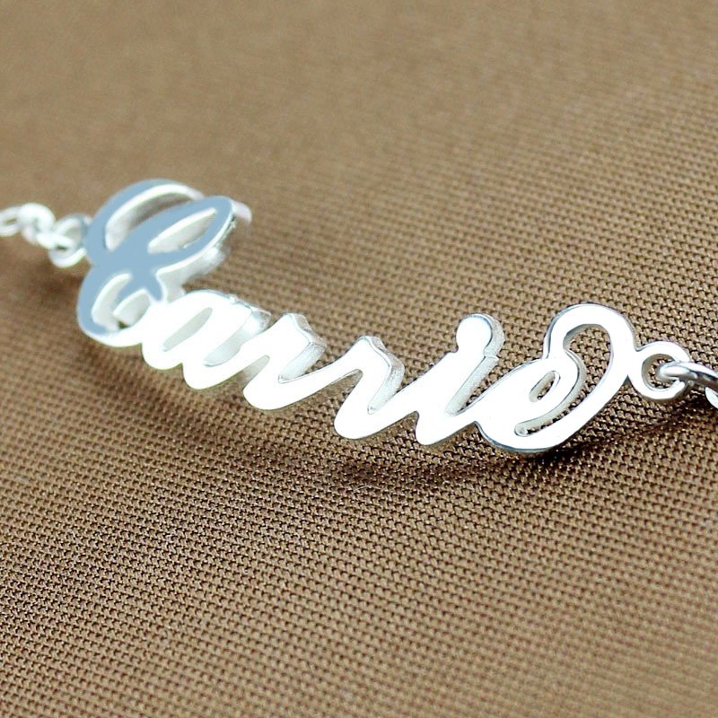 Silver Name Bracelet Silver personalised name bracelet