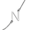 Silver Side Initial Necklace with a sideways letter pendant