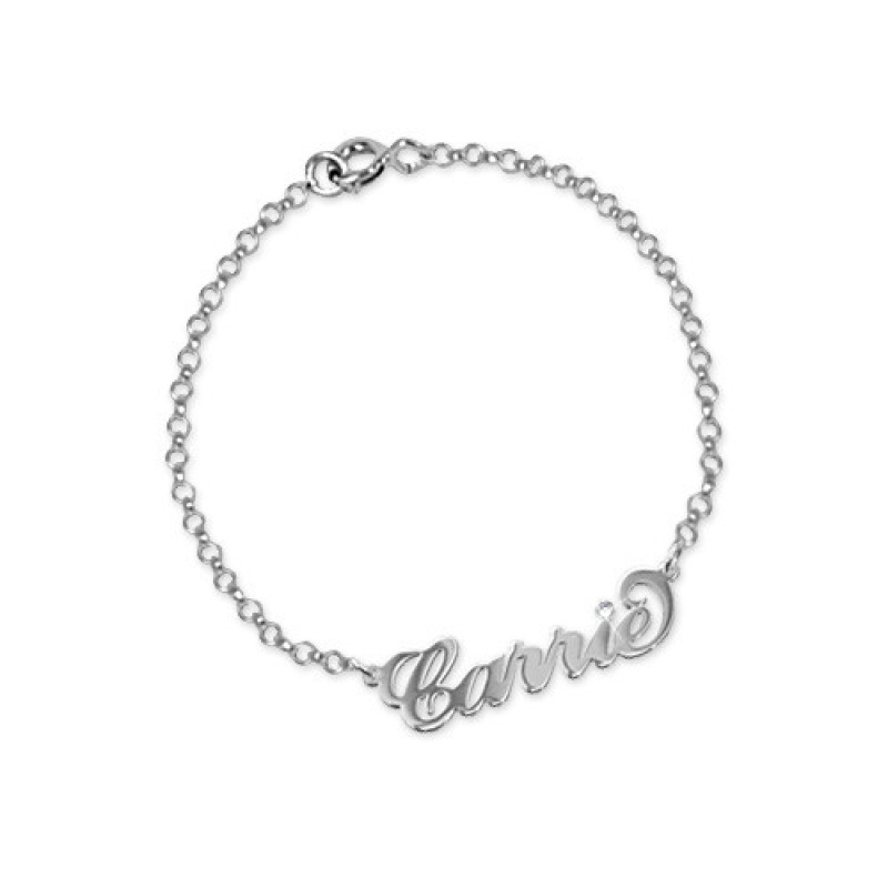 Silver and crystal personalised name bracelet and anklet