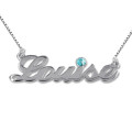Personalised silver Swarovski crystal name necklace