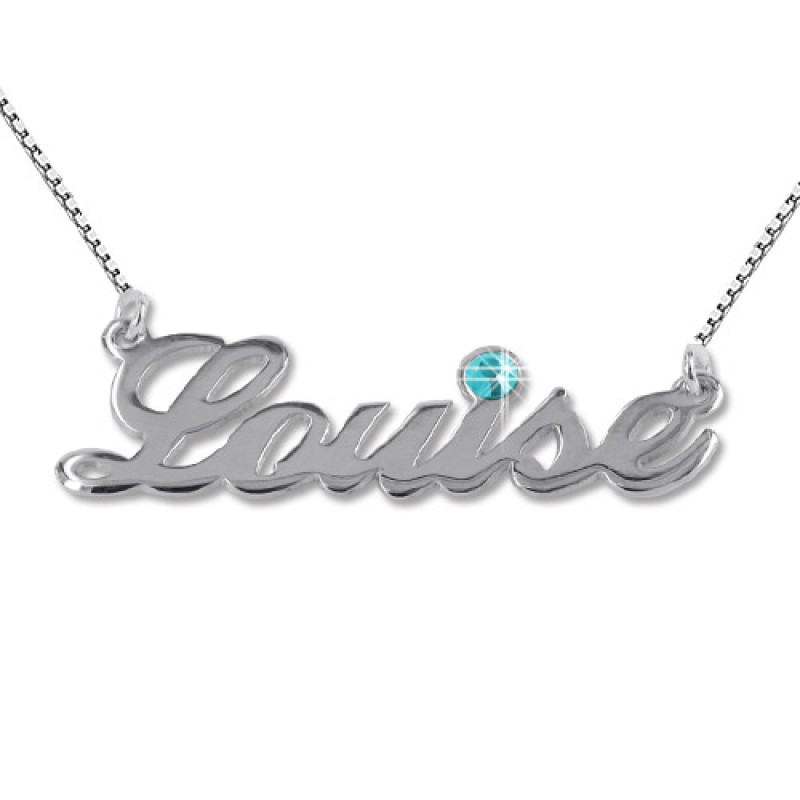 Personalised silver Swarovski crystal name necklace