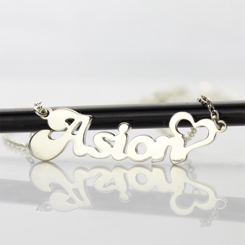 Silver Personalised Love Name Necklace Silver personalised love name necklace pendant
