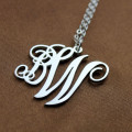 Silver Two Initials Necklace Silver necklace with two initials