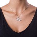 Silver Couples Hearts Initial Pendant Personalised sterling silver couples two hearts initial pendant necklace