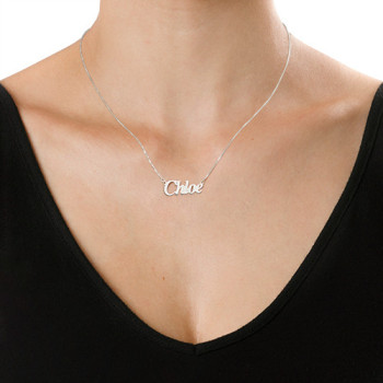 Small Angel Style Silver Name Necklace Small Angel Style Silver Name Necklace