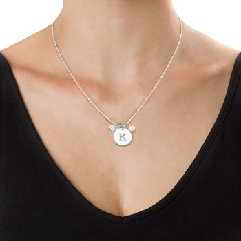 Sterling Silver Charm Initial Pendant Sterling Silver Charm Initial Pendant