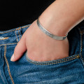 Engraved sterling silver cuff bracelet