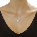 Engraved sterling silver horseshoe necklace