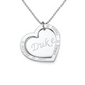Personalised sterling silver family heart necklace with engraved heart pendants