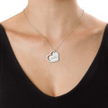 Personalised sterling silver family heart necklace with engraved heart pendants