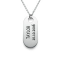 Sterling Silver ID Tag Necklace Sterling silver personalised ID tag necklace on a Rollo chain