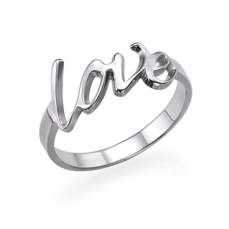 Personalised sterling silver love ring