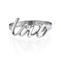 Personalised sterling silver love ring