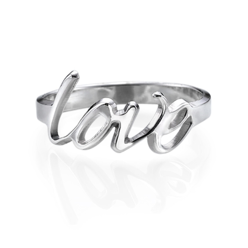 Personalised sterling silver love ring