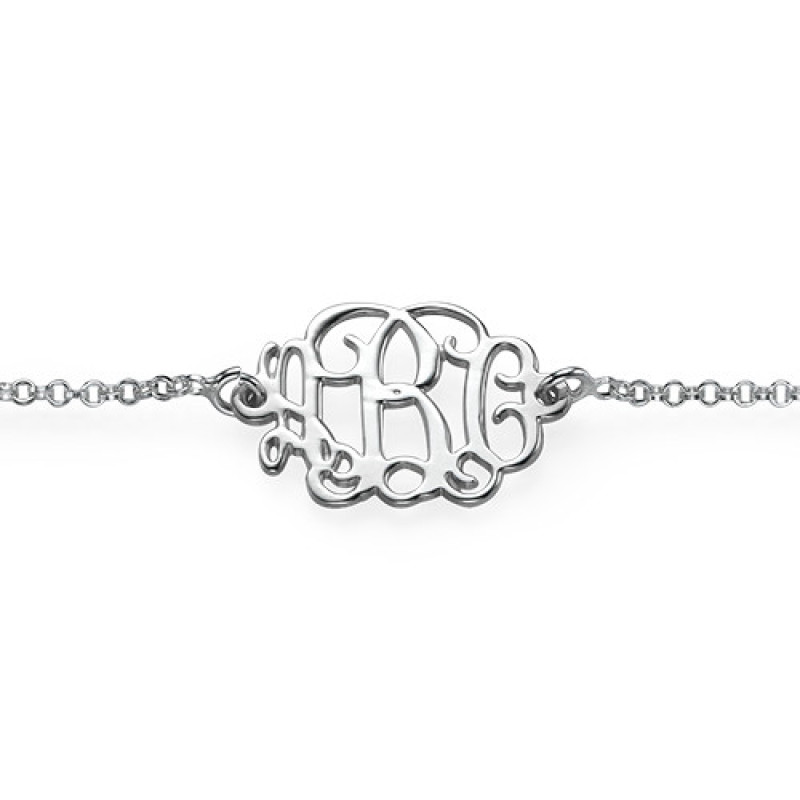 Sterling silver initials monogram bracelet or anklet