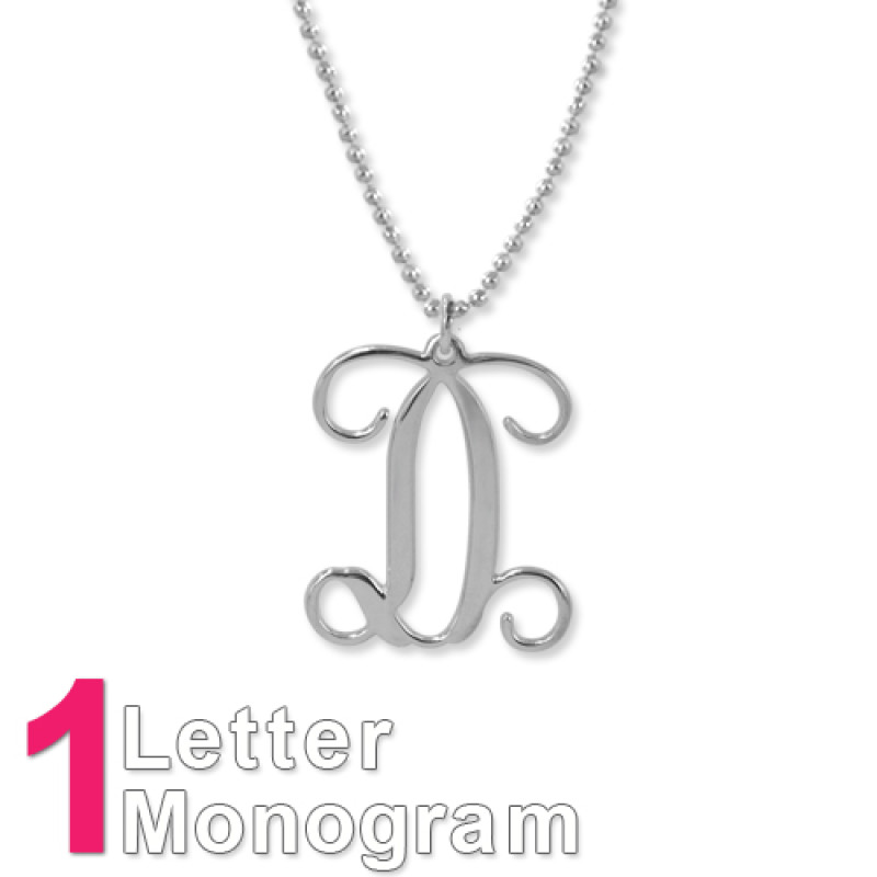 Sterling Silver Initials Monogram Necklace Sterling silver initials monogram necklace product image