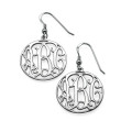 Sterling silver monogrammed earrings