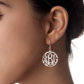 Sterling silver monogrammed earrings