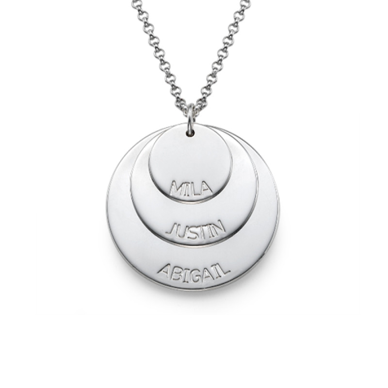 Sterling Silver Mummy Necklace with Kids' Names Sterling silver mummy necklace with engraved children's names