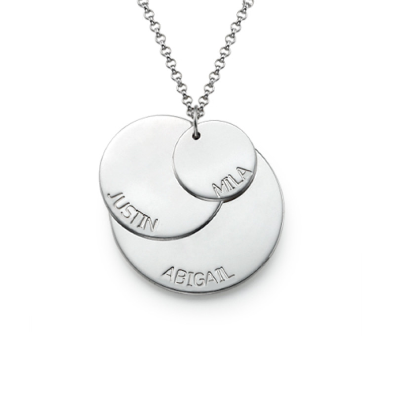 Sterling Silver Mummy Necklace with Kids' Names Sterling silver mummy necklace with engraved children's names