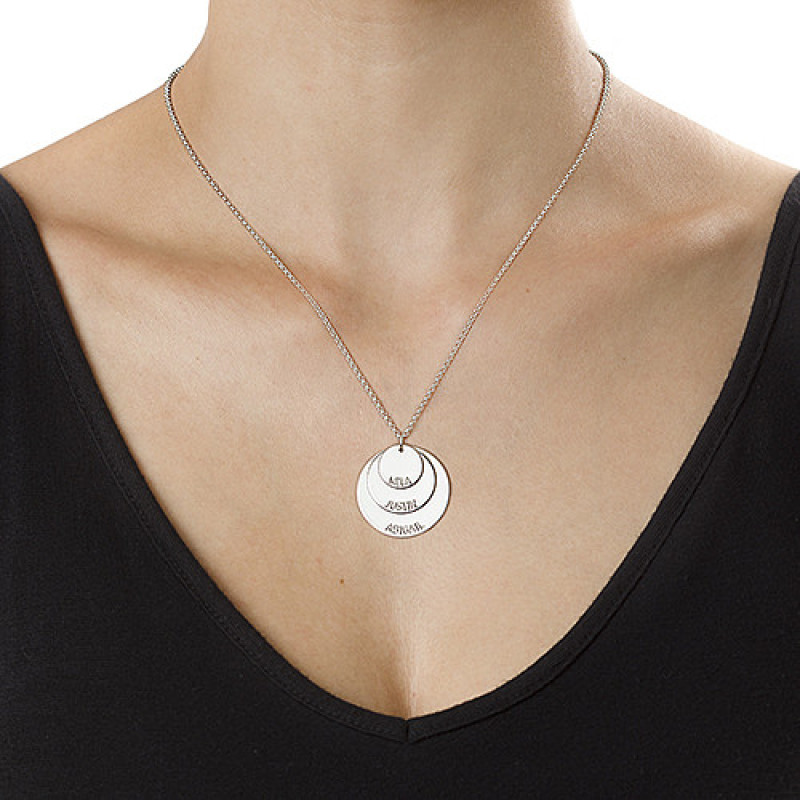 Sterling Silver Mummy Necklace with Kids' Names Sterling silver mummy necklace with engraved children's names
