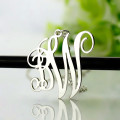 Sterling Silver Script Monogram Necklace Sterling silver script monogram necklace