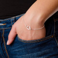 Sterling Silver Sideways Initial Bracelet Sterling silver sideways initial bracelet product image
