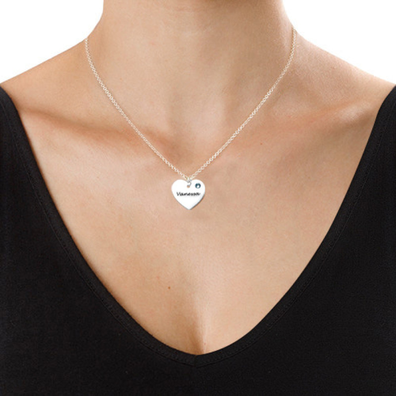 Swarovski Heart Necklace with Engraving Swarovski heart necklace with personalised engraving