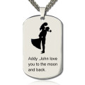 Couple Love Dog Tag Name Necklace Personalised couple love dog tag name necklace