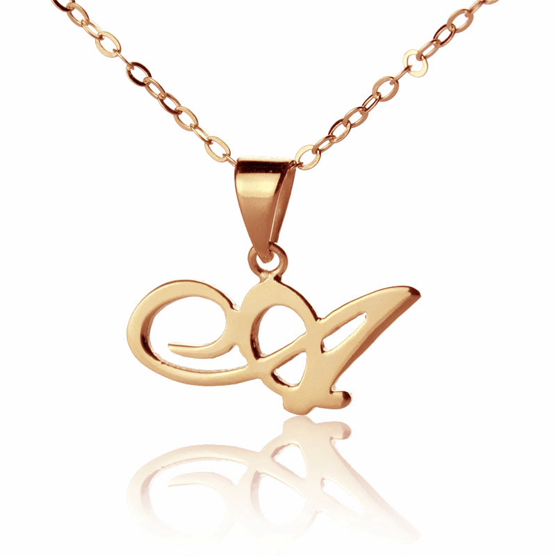Personalised Madonna Style Initial Necklace in Rose Gold Personalised Madonna-style rose gold initial necklace