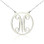 Solid White Gold 18ct Single Initial Circle Monogram Necklace