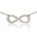Personalised 18ct solid white gold infinity name necklace