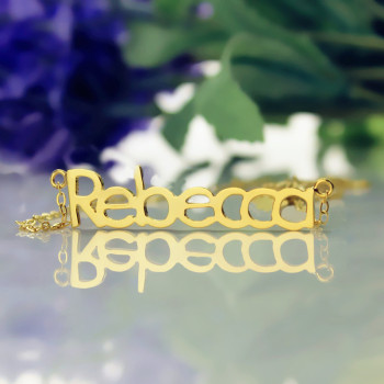 Solid Gold Rebecca Style Name Necklace-18ct Solid Gold Rebecca Style Name Necklace-18ct