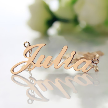 Solid Rose Gold Plated Julia Style Name Necklace Solid Rose Gold Plated Julia Style Name Necklace
