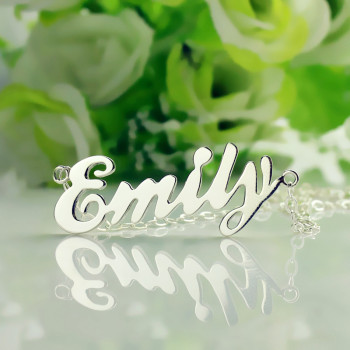 Cursive Script Name Necklace 18ct Solid White Gold Cursive Script Name Necklace 18ct Solid White Gold