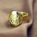 Solid Gold Engraved Monogram Initial Ring Solid gold engraved monogram initial ring product image