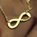Personalised 18ct solid gold infinity name necklace