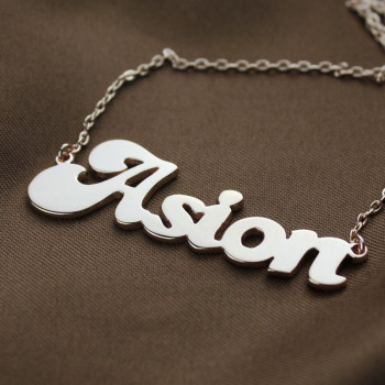 Personalised 18ct Rose Gold Plated BANANA Font Style Name Necklace Personalised 18ct Rose Gold Plated BANANA Font Style Name Necklace