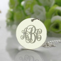 Engraved White Gold Round Pendant White gold round pendant with engraved monogram