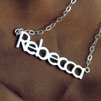 Solid White Gold Rebecca Style Name Necklace Solid White Gold Rebecca Style Name Necklace