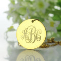 Engraved Monogram Necklace Personalised engraved monogram necklace gallery image