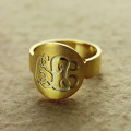 Solid Gold Engraved Monogram Initial Ring Solid gold engraved monogram initial ring product image