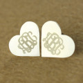 Heart Monogram Stud Earrings Personalised heart monogram stud earrings