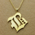 Old English Single Initial Necklace View Old English style single initial necklace view