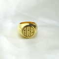 Custom Block Monogram Signet Ring View Custom block monogram signet ring product view