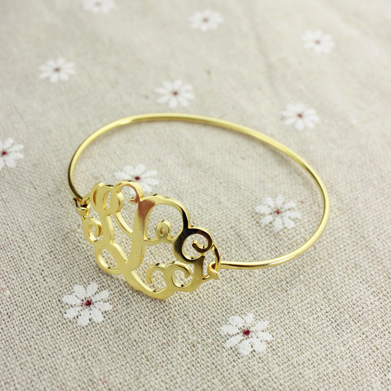 Monogram initial bracelet detail image